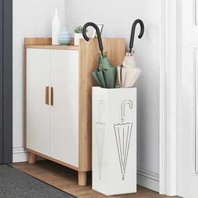 Suporte para Guarda-chuva Branco Metal Compacto
