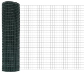 Cerca de Arame Soldado com 13 Postes Verde 0.4x25 m Aço