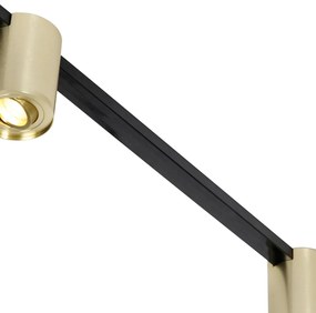 Sistema trilho dourado e preto com 5 focos monofásico - Rondoo Up Moderno