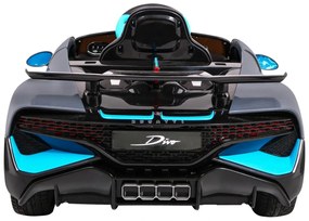 Carro elétrico para Crianças 12V Bugatti Divo Rodas de EVA, Assento de couro Cinzento