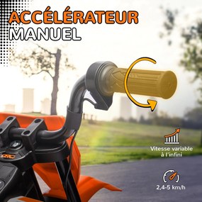 Moto elétrica para crianças, moto de motocross para crianças dos 3 aos 6 anos, 2 motores, 12 V, velocidade máxima de 5 km/h, 107 x 56 x 70 cm, cor lar