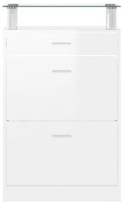 Sapateira 63x24x104 cm derivados de madeira branco brilhante