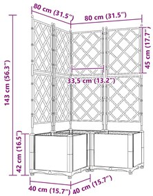 Plantadeira de Jardim com Treliça 2 pcs Branca 80x40x143 cm