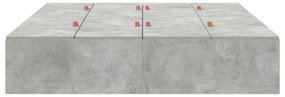 Estrutura de Cama Armazenamento vidaXL Cinza Concreto 135x190 cm