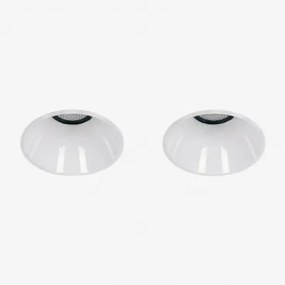 Pack De 2 Downlights Led Embutidos Sem Moldura Trimless Redondos Em Alumínio Luisiana Branco & Branco 3000k & Ø3,6 Cm & 3 W & 19º - Sklum