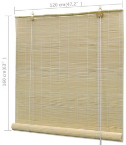 Estore de enrolar 120 x 160 cm bambu natural