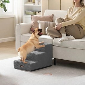 Escada para cães em espuma com 3 degraus, 46 x 40 x 33 cm cinzento chumbo