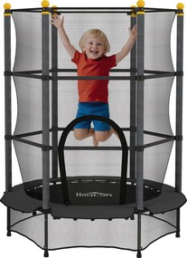 Trampolim infantil Ø 1,40 × 1,90 m (altura) Rede de segurança Porta com fecho de correr Proteção para molas 6 postes almofadados Incluído Preto