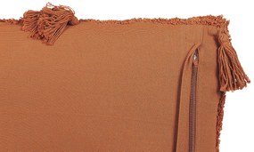 Almofada decorativa tufada em algodão laranja 45 x 45 cm AVIUM Beliani