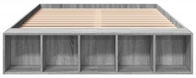 Estrutura cama 140x190 cm derivados de madeira cinzento sonoma