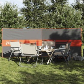 Corta-vento de campismo 344x120 cm impermeável cinza/laranja