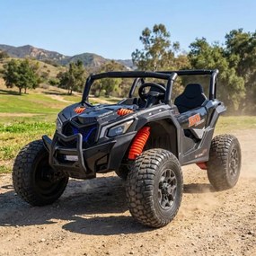 Buggy elétrico para Crianças 24V, 4x4, 4 motores 200W, UTV X3 Off-Road, Rodas de espuma EVA, 2x Assentos Couro ecológico Preto