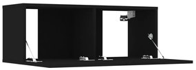 Conjunto móveis de TV 6 pcs madeira processada preto
