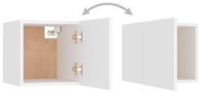 3 pcs conjunto de móveis de TV derivados de madeira branco