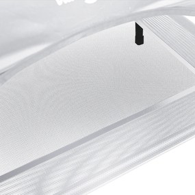 Cama Elevada para Cães com Teto Removível Cinza Prateado XL Aço