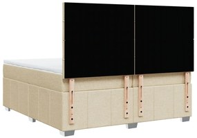 Cama com molas/colchão 200x200 cm tecido cor creme