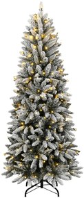 Árvore Natal artificial c/ 300 luzes LED e flocos de neve 210cm
