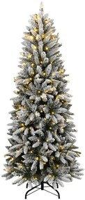 Árvore Natal artificial c/ 300 luzes LED e flocos de neve 180cm