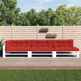 vidaXL Almofadões para móveis de paletes 7 pcs tecido vermelho