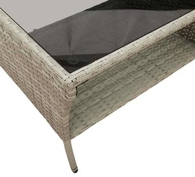 6 pcs conj. sofás jardim com almofadões vime PE cinzento-claro