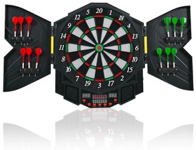 Quadro de dardos electrónico com 12 dardos 4 ecrãs LED 27 jogos com som para 8 pessoas Bar de festas a jogar