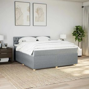 Cama com molas/colchão 180x200 cm tecido cinzento-claro