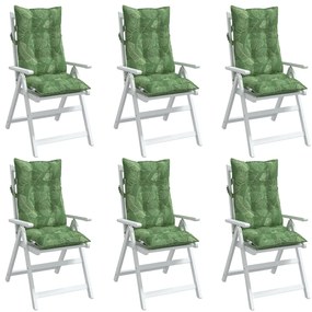 Almofadões p/ cadeira encosto alto 6 pcs tecido oxford folhas