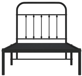 Estrutura de cama com cabeceira 90x190 cm metal preto