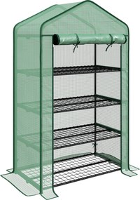 Outsunny Estufa de Jardim Varanda com estante 4 Níveis 90L x 49l x 160H cm Aço galvanizado cobertura removível PE Alta densidade Verde | Aosom Portugal