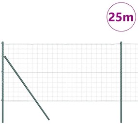 Cerca Euro com 13 postes de 1x25 m em Aço Galvanizado Verde