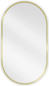 Mexen Loft espelho de casa de banho oval 80 x 45 cm, moldura dourada escovada - 9851-080-045-000-50