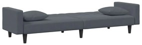 2 pcs conjunto de sofás com almofadas veludo cinzento-escuro