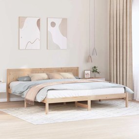 vidaXL Estrutura da Cama Castanho 200 x 200 cm Madeira de pinho maciça