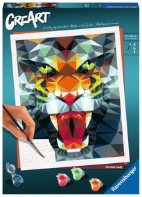 Desenhos para Pintar Ravensburger Polygon Tiger 24 X 30 cm