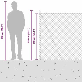 Conjunto de Postes de Cerca Prateado 10 x 1.4 m Aço Galvanizado