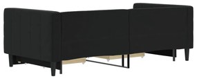 Sofá-cama com gavetão e gavetas 90x190 cm veludo preto