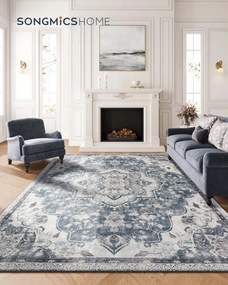 Tapete vintage 200 x 290 cm antiderrapante cinzento