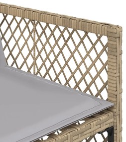 17 pcs conjunto de jantar p/ jardim c/ almofadões vime PE bege