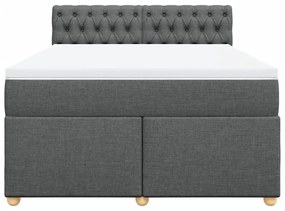 Cama com molas/colchão 160x200 cm tecido cinzento-escuro