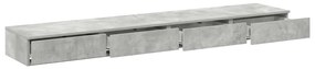 Gavetas para cama vidaXL Cinza Concreto 200x36,5x16,5 cm Madeira de En