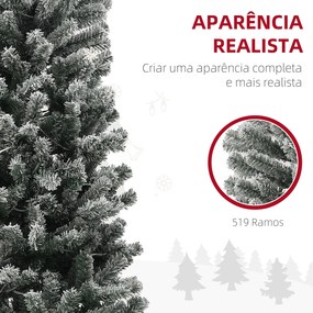 HOMCOM Árvore de Natal 225 cm Árvore de Natal Artificial com 220 Luzes