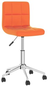 vidaXL Cadeira de jantar giratória couro artificial laranja