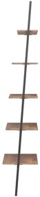Unidade 5 prateleiras 64x34x185,5 cm castanho-escuro e preto