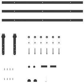 Kit para armário deslizante aço carbono 244 cm
