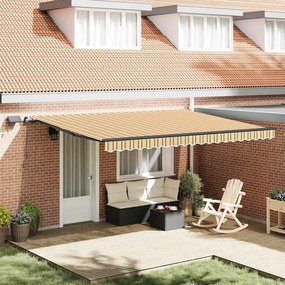 vidaXL Toldo Retrátil Manual Multicolor 450 × 350 cm tecido