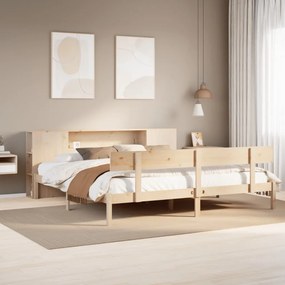 Cama com estante sem colchão 200x200 cm pinho maciço