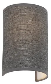 Candeeiro de parede moderno cinzento - Simple Drum Jute