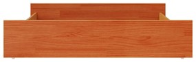 Gavetas para cama 2 pcs madeira de pinho maciça castanho mel