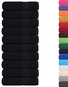 Toalhas de mãos 10 pcs 50x100 cm 360 gsm 100% algodão preto