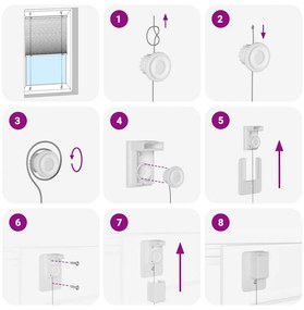 Branco Plissada Cega 55x150 cm Largura Tecido 54,4 cm Poliéster